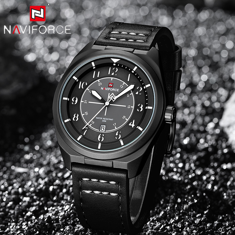 NAVIFORCE Man Quartz Watch 3AT - đánh giá và giá Leather Watch Band Men
