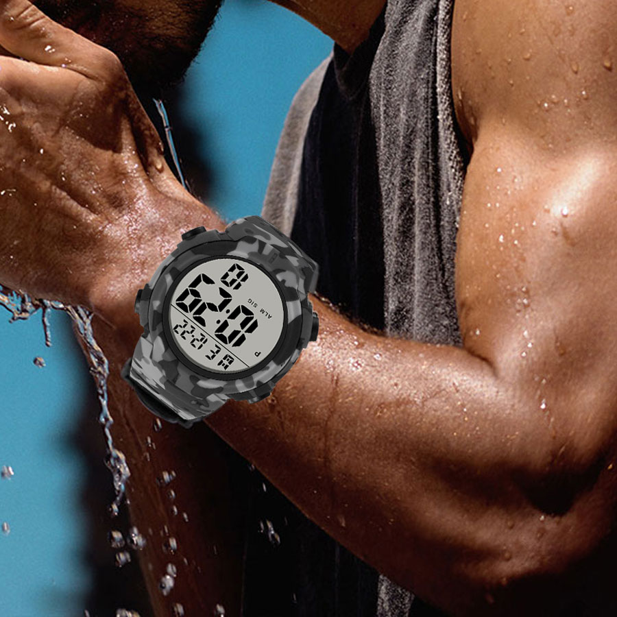 Camouflage Electronic Watch Me - đánh giá và giá Canvas Strap Watch