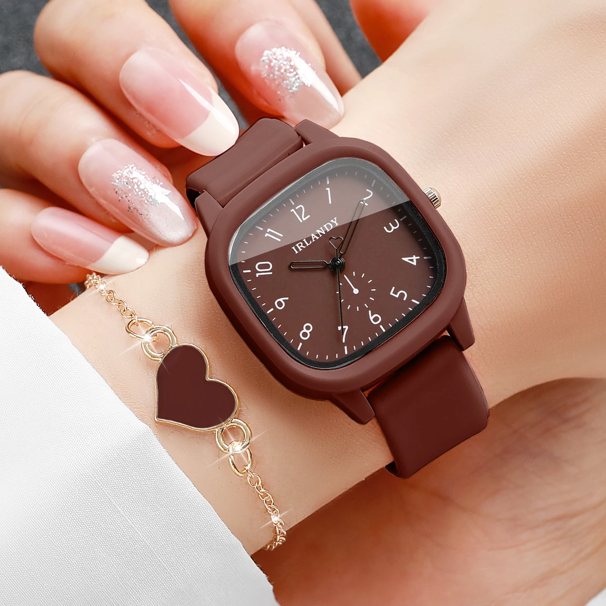 4PCS Fashion Square Women Quar - đánh giá và giá Silicone Band Women