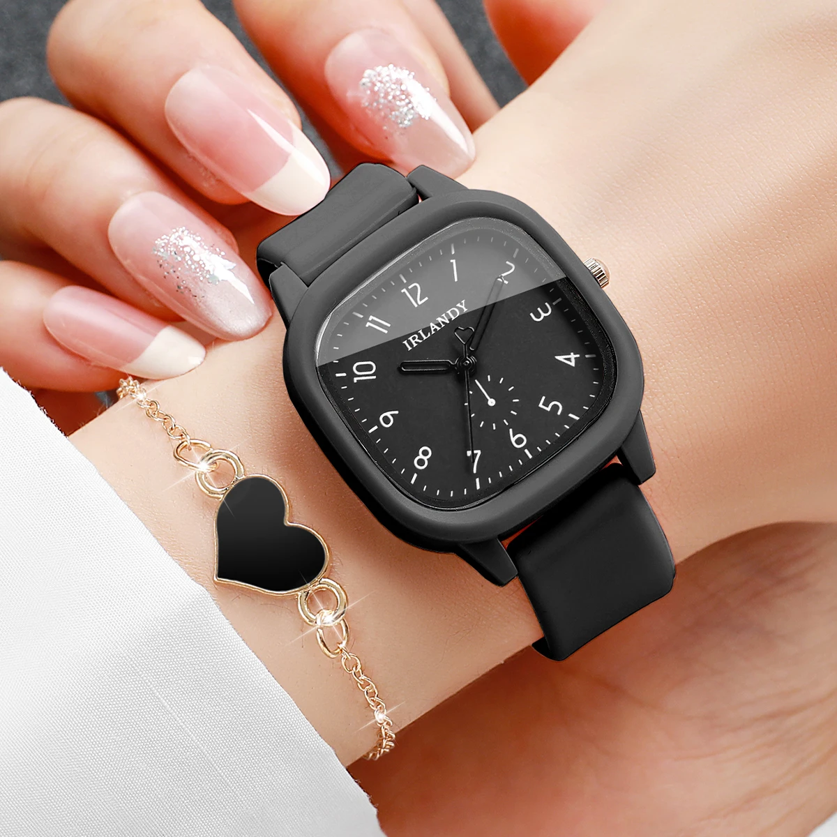 4PCS Fashion Square Women Quar - đánh giá và giá Silicone Band Women