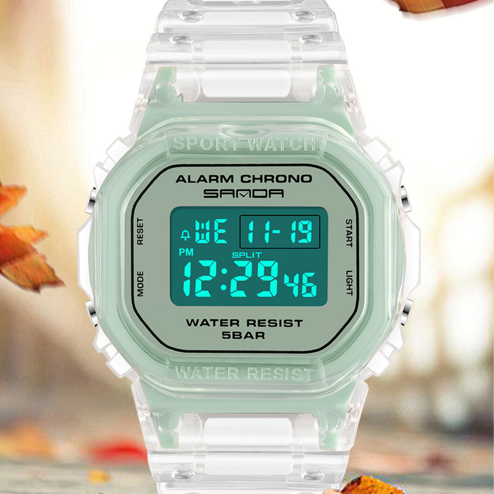 SANDA White Fashion Sport Watc - đánh giá và giá Rubber Strap Diver