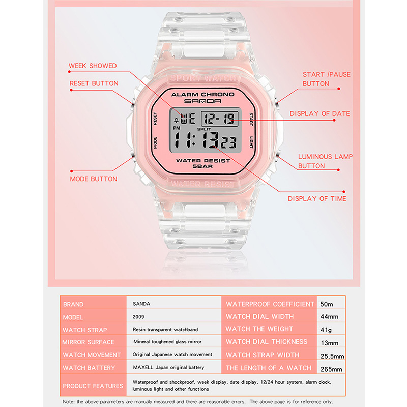 SANDA White Fashion Sport Watc - đánh giá và giá Rubber Strap Diver