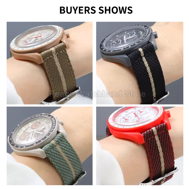 20 22mm Khaki Blue Red Nylon B - đánh giá và giá Nato Strap Nylon