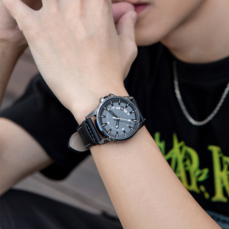 Men Student Quartz Wrist Watch - đánh giá và giá Leather Watch Band Men